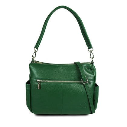 SANTA BARBARA POLO & RACQUET CLUB Full Leather Hobo cum Crossbody Bag - Green