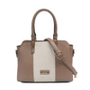 Santa Barbara Polo & Racquet Club Bi-Colour Top Handle Satchel Bag - Brown with Beige