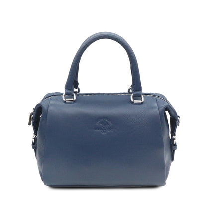 Santa Barbara Polo & Racquet Club Leather Boston Bag - Dark Blue