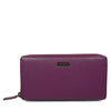 Santa Barbara Polo & Racquet Club Zip-Around Pebbled Leather Long Wallet - Purple
