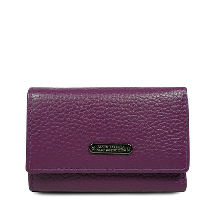 Santa Barbara Polo & Racquet Club Pebbled Leather Key Pouch - Purple