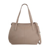 SARRER Leather Tote with Detachable Long Strap - Taupe