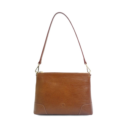 Santa Barbara Polo & Racquet Club Leather Shoulder Bag - Brown