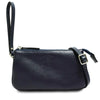 Santa Barbara Polo & Racquet Club Leather Wristlet with Long Strap - Navy