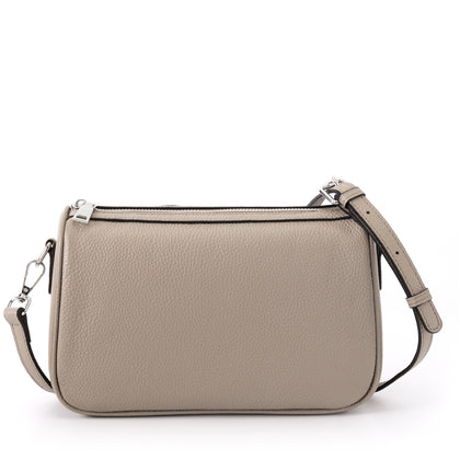 SARRER Leather Crossbody Bag - Grey