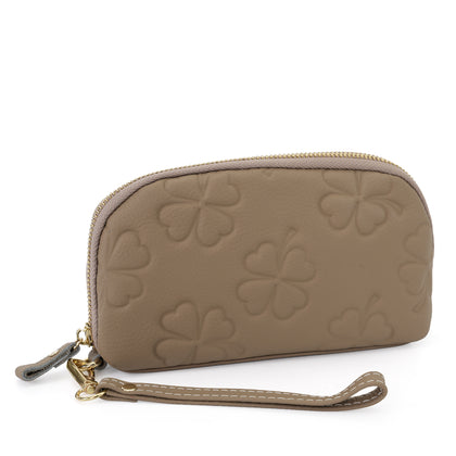Lycarllo Embossed Leather Wristlet - Khaki