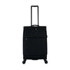 ALAIN DELON AD-1201 24" Double-Wheel Expandable Soft Case Spinner Luggage - Black