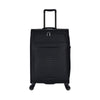 ALAIN DELON AD-1202 24" Light Weight Soft Case Spinner Luggage - Expandable, Anti-theft Zipper, TSA Lock - Black