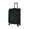 ALAIN DELON AD-1202 24" Light Weight Soft Case Spinner Luggage - Expandable, Anti-theft Zipper, TSA Lock - Black