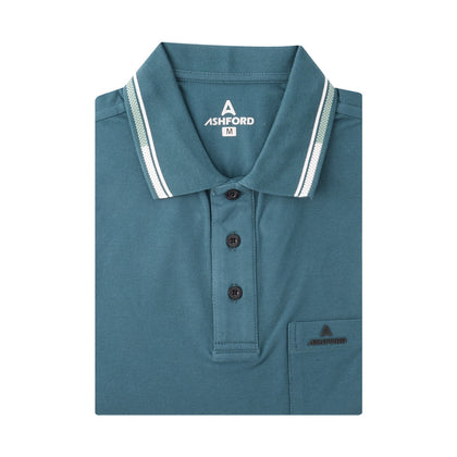 Ashford Short-Sleeved Polo - Blue Green