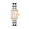 Anne Klein Women's Rectangular Silver-Tone Sunray Dial Watch with Glitter Accents