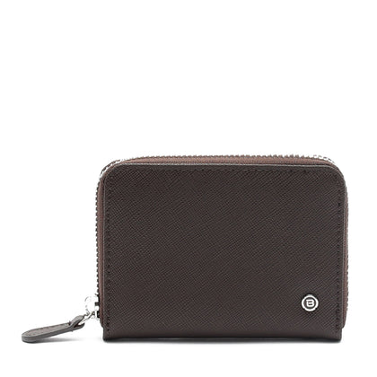 beside-u Textured  Leather  Zip-Around Wallet - Coffee