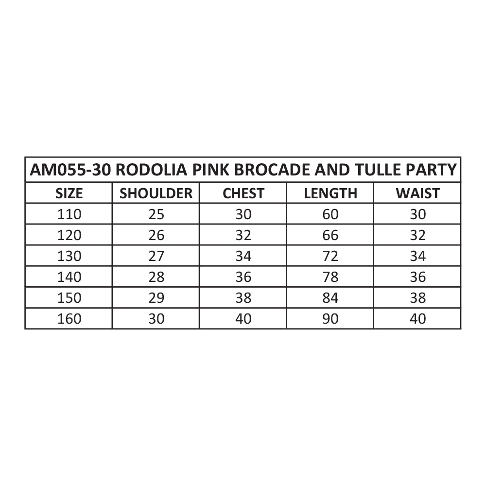 Rodolia Brocade and Tulle Party Dress - Rose Pink (AM055-30)