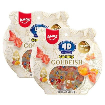 [ONLINE EXCLUSIVE Amazing Deal] AMOS 4D Lucky Goldfish Gummy Bundle - 112g x 2