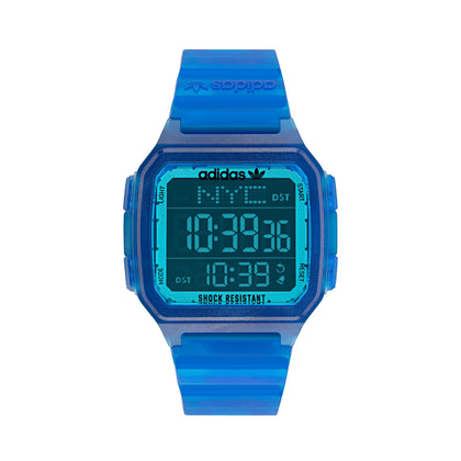 Adidas Original Digital One Gmt 47 Mm Blue Resin Strap Watch