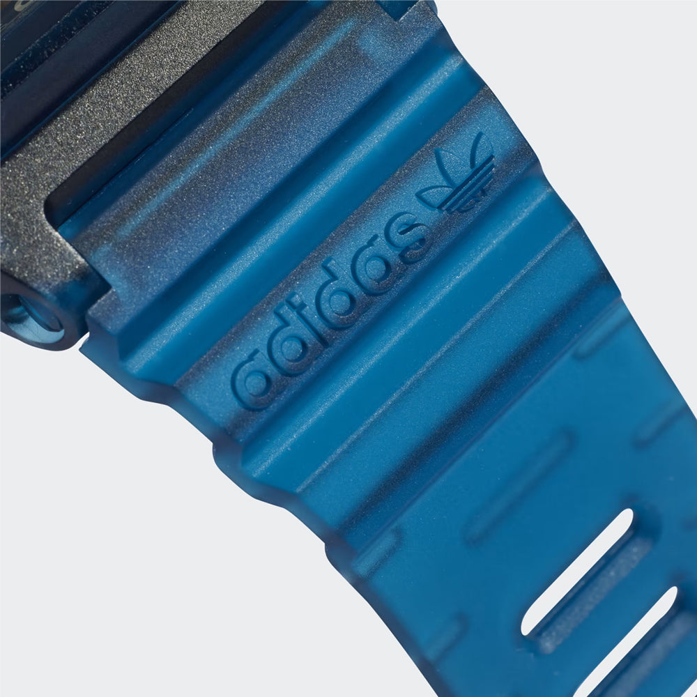 Adidas Original Digital One Gmt 47 Mm L.blue Resin Strap Watch