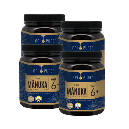 APIPURE Raw Manuka UMF6+ 1kg - Bundle of 4