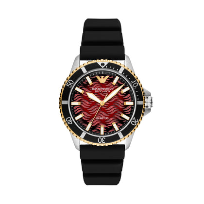 Emporio Armani Automatic Black Silicone Watch