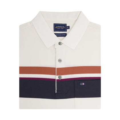 Arrow 100% Mercerised Cotton Short-Sleeved Polo - White