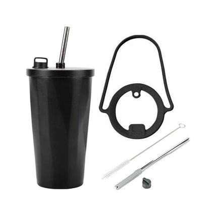 [Online Exclusive] Aura 600ml Stainless Steel Vacuum Insulated Tumbler with Straw & Holder Strap - Black