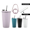 [Online Exclusive] Aura 600ml Stainless Steel Vacuum Insulated Tumbler with Straw & Holder Strap - Black