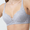 Triumph Aqua Plumeria Non-Wired Push Up Deep V Bra - Feather