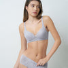 Triumph Aqua Plumeria Non-Wired Push Up Deep V Bra - Feather
