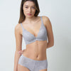 Triumph Aqua Plumeria Wired Push Up Deep V Bra - Feather