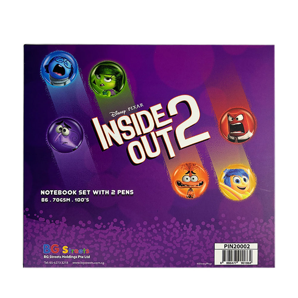 Disney INSIDE OUT 2 - B6 Notebook with 2pcs Pen Set (BG PIN20002)