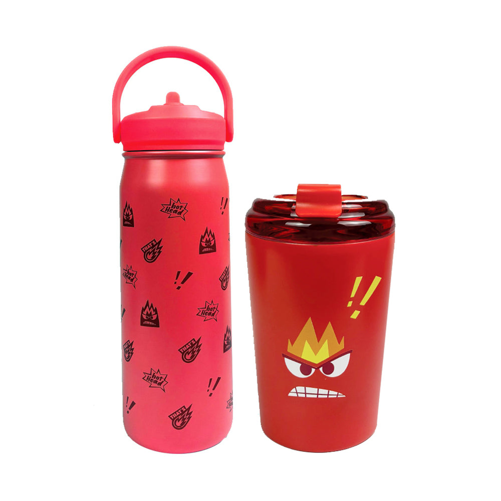 Disney INSIDE OUT 2 - Anger Stainless Steel Bottle 540ml and Anger Stainless Steel Mug 360ml Bundle (BG PIN39001_BG PIN39005)