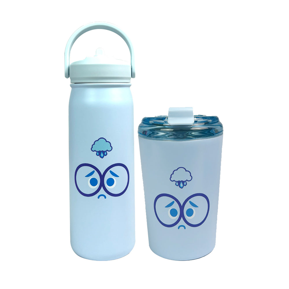 Disney INSIDE OUT 2 - Sadness Stainless Steel Bottle 540ml and Sadness Stainless Steel Mug 360ml Bundle (BG PIN39002_BG PIN39007)