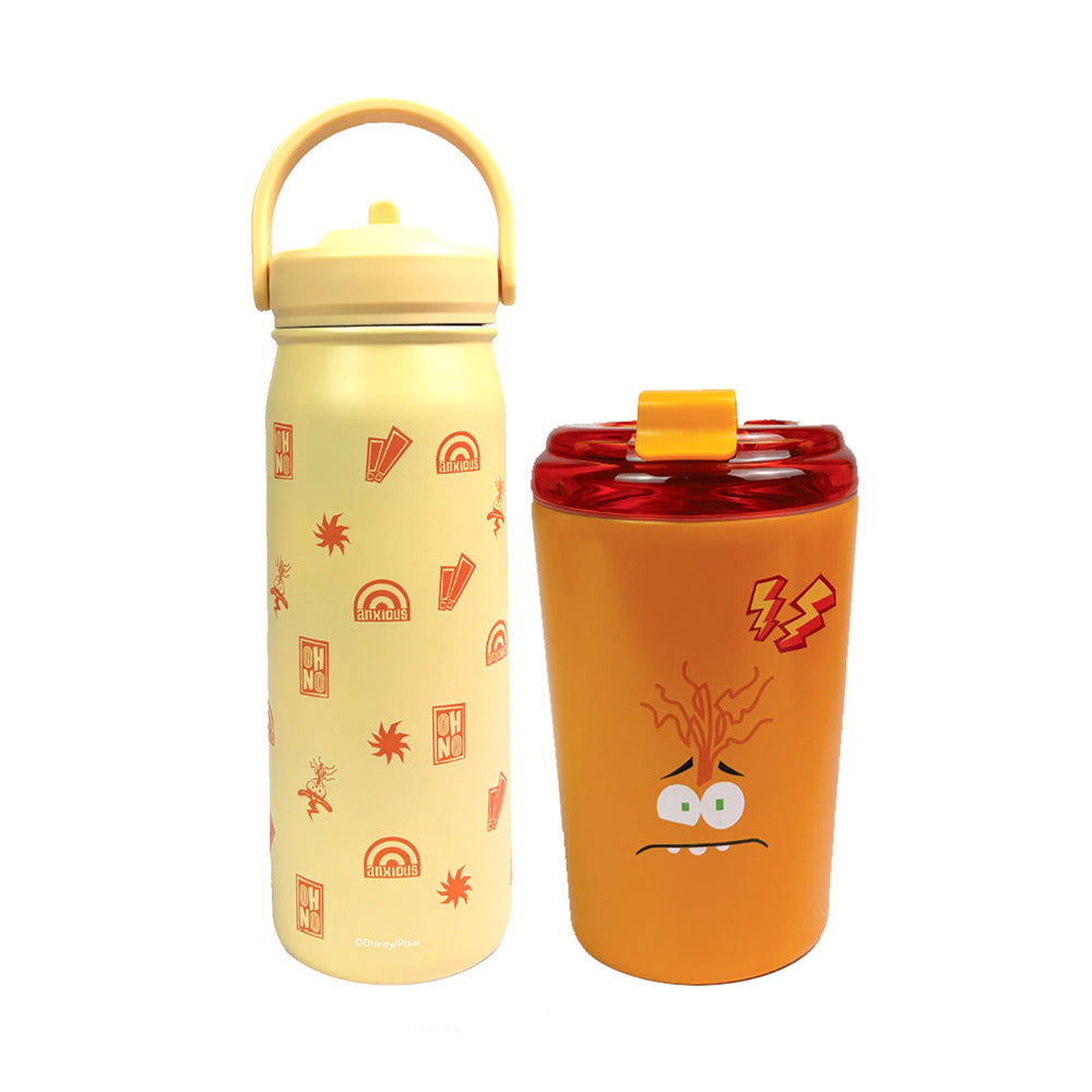 Disney INSIDE OUT 2 - Anxiety Stainless Steel Bottle 540ml and Anxiety Stainless Steel Mug 360ml Bundle (BG PIN39004_BG PIN39006)