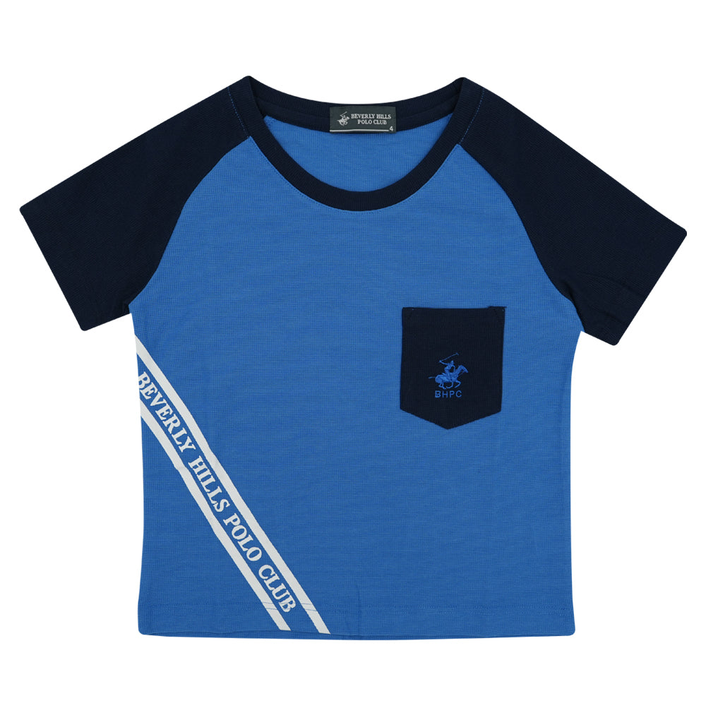 Beverly Hills Polo Club Boys' Round Neck Tee - Blue (BHPC-2190)