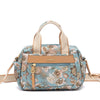 Beside U Floral Mini Bonston cum Crossbody Bag - Blue Green