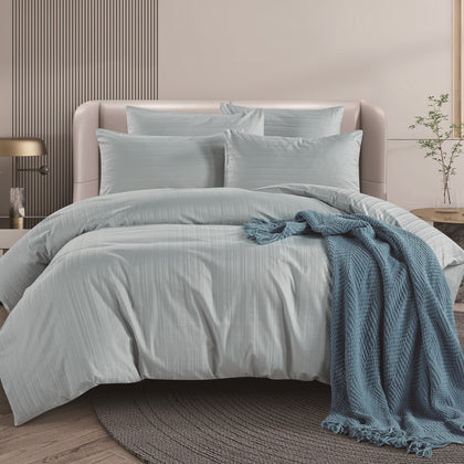 BOUNTIFULIVING 100% Combed Cotton Jaquard Sateen Bed Set - D1005