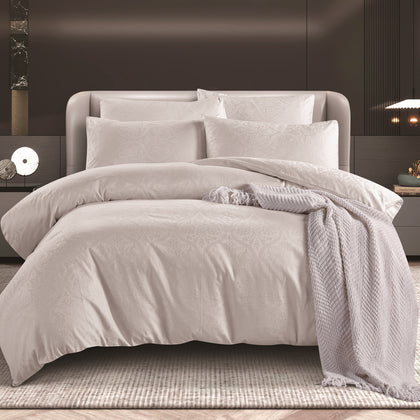 BOUNTIFULIVING 100% Combed Cotton Jaquard Sateen Bed Set - J2008