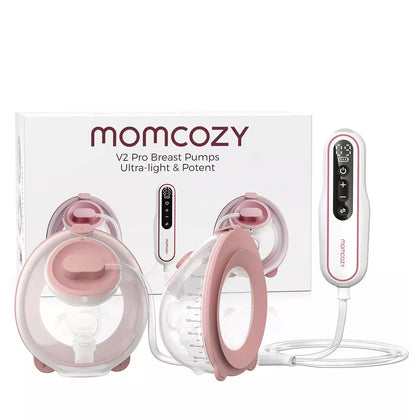 Momcozy V2 Pro Breast Pumps Ultra-Light & Potent - Pink