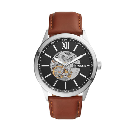 Fossil 48mm Flynn Automatic Brown Leather Watch