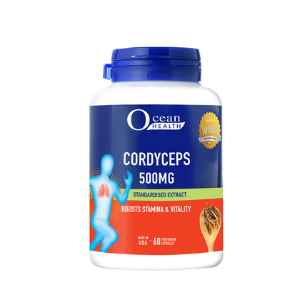 Ocean Health Cordyceps 500mg 60 Vege Capsules
