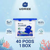 UOMIEE Baby Laundry Detergent 40 Pods Freesia Scent - Bundle of 2
