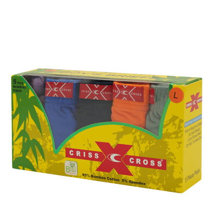 Criss Cross Bamboo Fiber Brief (5-pc pack) - Assorted Colours