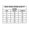 Criss Cross Denim Slim Fit Jeans