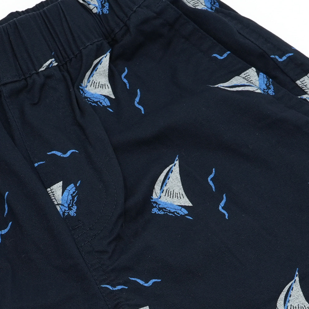 CRISS CROSS Cotton Printed Bermudas (Set of 2) - Navy (CB345328)