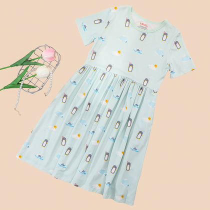 Lilbubsy Bamboo Everyday Dress - Penguin