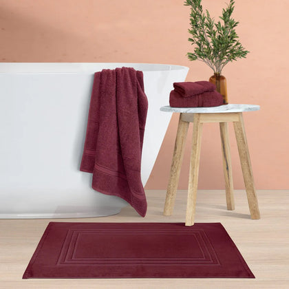 CHARLES MILLEN Suite Collection-Classique 100% Comb Cotton 7-pc Spruce Up Set - Burgundy