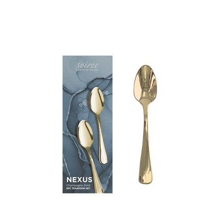 SOIRÉE by CHARLES MILLEN Nexus 6pc Teaspoon Set - Champagne Gold