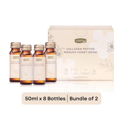 COMVITA Collagen Peptide Manuka Honey Drink (8 Bottles x 50ml) - Bundle of 2