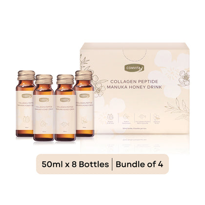 COMVITA Collagen Peptide Manuka Honey Drink (8 Bottles x 50ml) - Bundle of 4