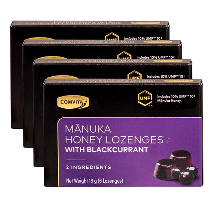 Comvita Manuka Honey Lozenges with Blackcurrant, 6s (Bundle of 4)