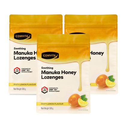 COMVITA Honey Lozenges - Lemon & Honey 500g - Bundle of 3